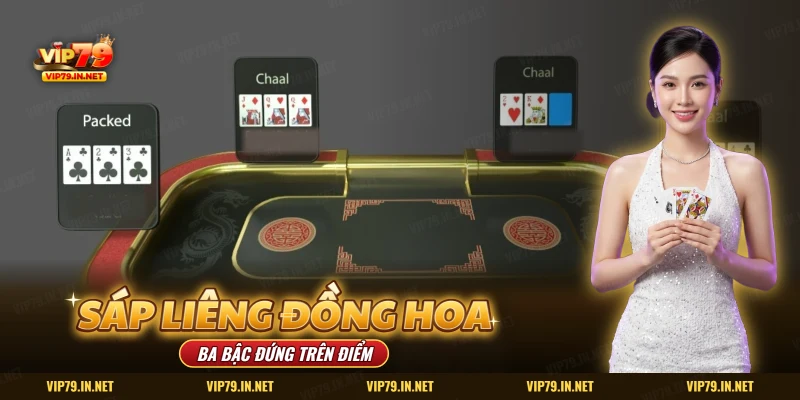 Bàn bài ba lá với tay liêng và tay đồng hoa toàn hình
