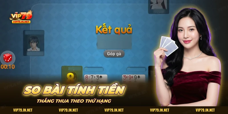 Màn hình kết quả ván bài cào 3 lá, so điểm thắng thua giữa các tay